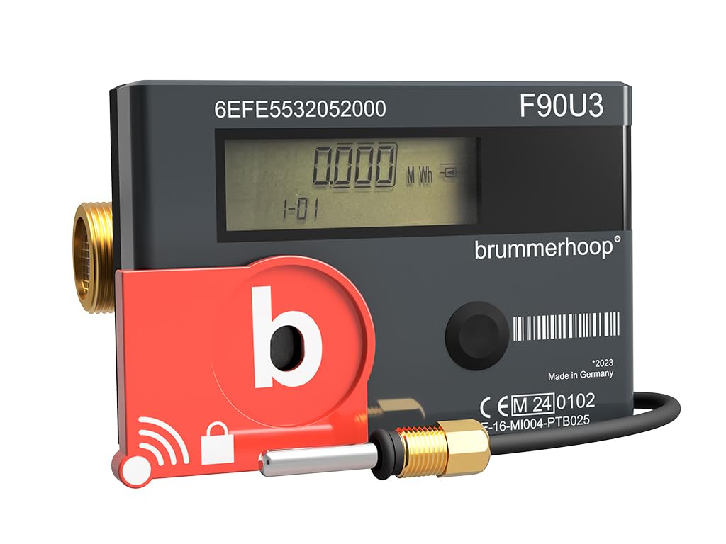Ultraschall-Funk-Wärmezähler F90U3 Qp1,5 DN15mm Baulänge 110mm 3/4 Zoll Anschlussgewinde, abnehmbare Anzeigeeinheit inkl. Funk OMS 868 MHz und AES-Schlüssel Eichung 2026 gültig bis 2032