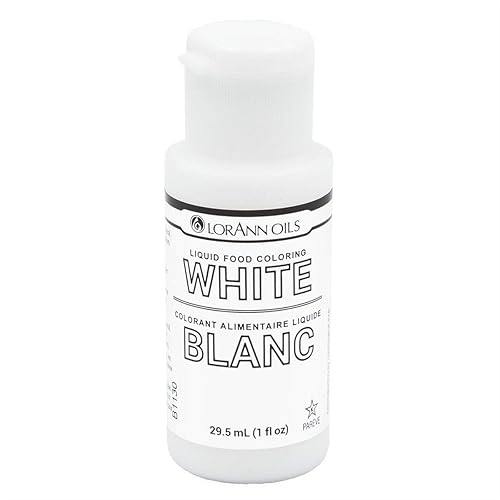 LorAnn Color blanco líquido para alimentos, botella exprimible de 1 onza