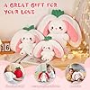 Emoin Bunny Stuffed Animal Reversible Cuddle Strawberry Bunny Plush Transformed Rabbit Toy Plush with Zipper Easter Bunny Plushies Gifts for Baby Boys Girls-7Inch #5