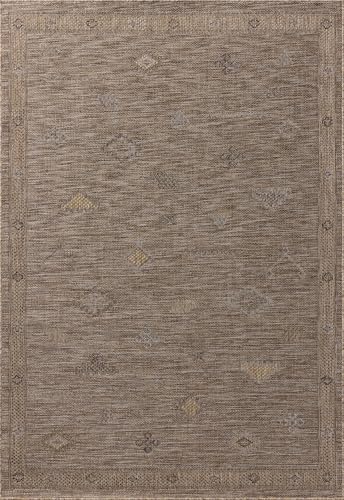 Image of Loloi Birch Collection BIR-03 Natural /Sand 3'-6 inch x 5'-6 inch, .25 inch Pile Height, Area Rug, Indoor /Outdoor, Durable, Neutral, Easy Clean, Rug for Patio, Deck, Entry, Balcony, Outdoor Space
