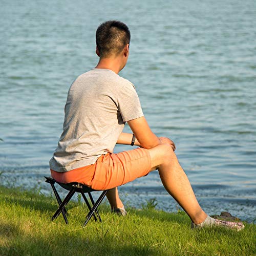 Mini Portable Folding Stool,Outdoor Folding Chair for Camping,Fishing,Travel,Hiking,Garden,Beach, Quickly-Fold Chair Oxford Cloth with Carry Bag (Blue, 11.4) - Thumbnail 6