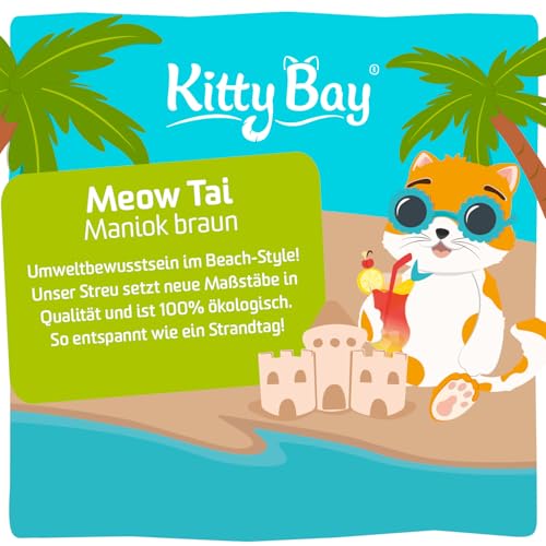 Kitty Bay – Meow Tai – ÖKO Katzenstreu klumpend und staubfrei, 10 Liter