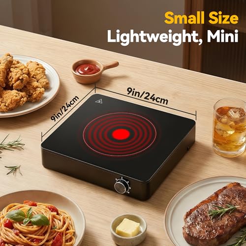 Image of SilentPro Tech, 45dB Quiet Cooking Hot Plate: Portable Electric Burner with Boil-Dry Protection & 6 Heat Settings - Electric Stove with 2026 Precision Temp Control