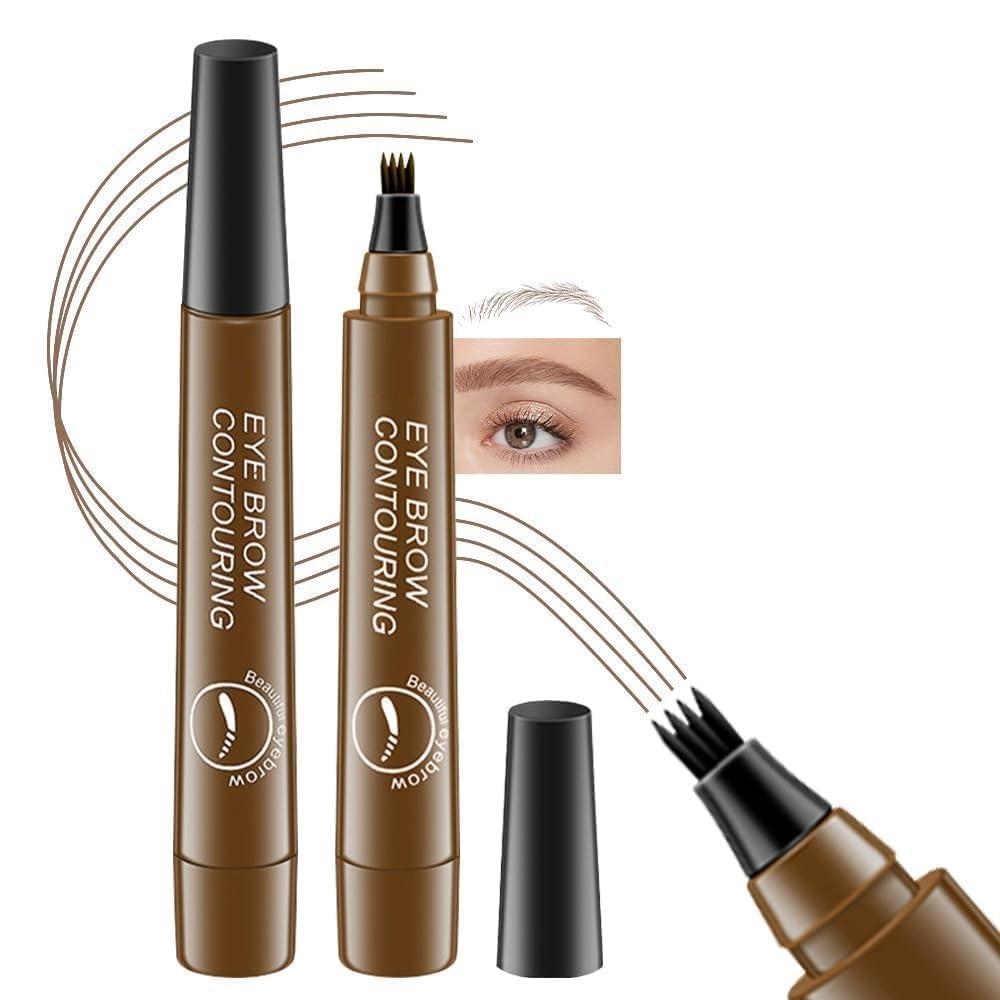 4 Point Eyebrow Pencil Black,Waterproof Microblading Eyebrow Pencil with a Micro-Fork Tip Applicator Creates || Brown Fine Sketch Liquid Eye Brow Tattoo Tint Pen-picture-41