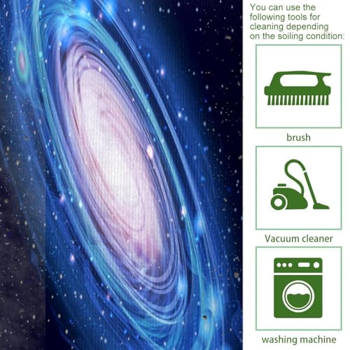 Alfombrillas de cocina lavables con diseño de galaxia Andrómeda pack de 2 5