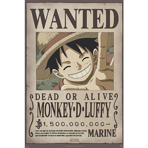 ABYSTYLE - One Piece - Poster - Wanted Luffy New 2 (91 5 x 61 cm)