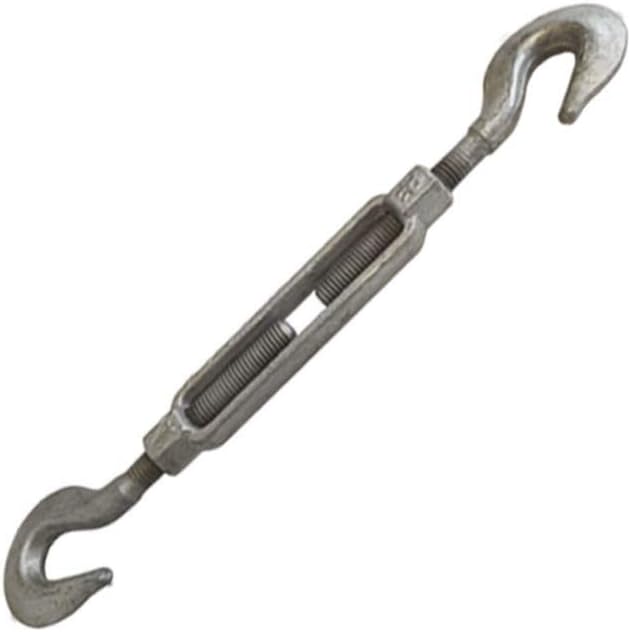 MH GLOBAL 1/2 Inch x 6 Inch Hook Hook Turnbuckle Galvanized Drop Forged Steel Marine Boat