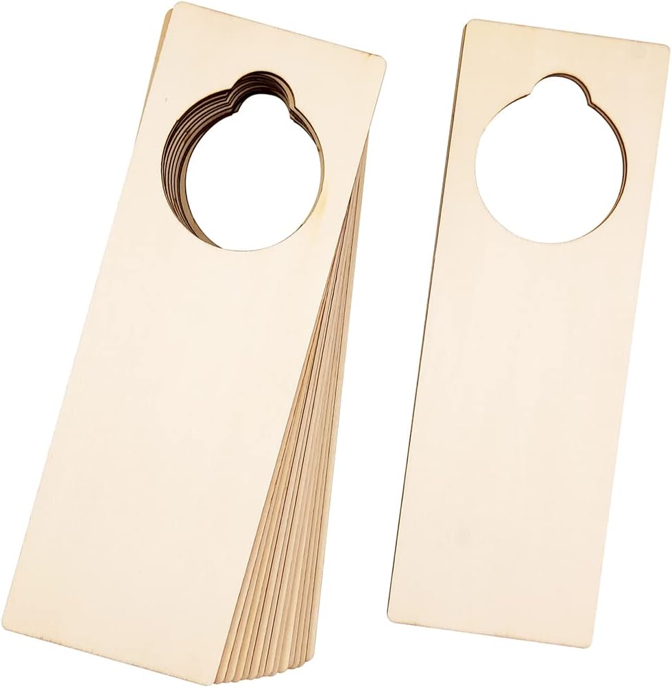 16 Pieces Wooden Door Hangers Unfinished Door Knob Hanger
