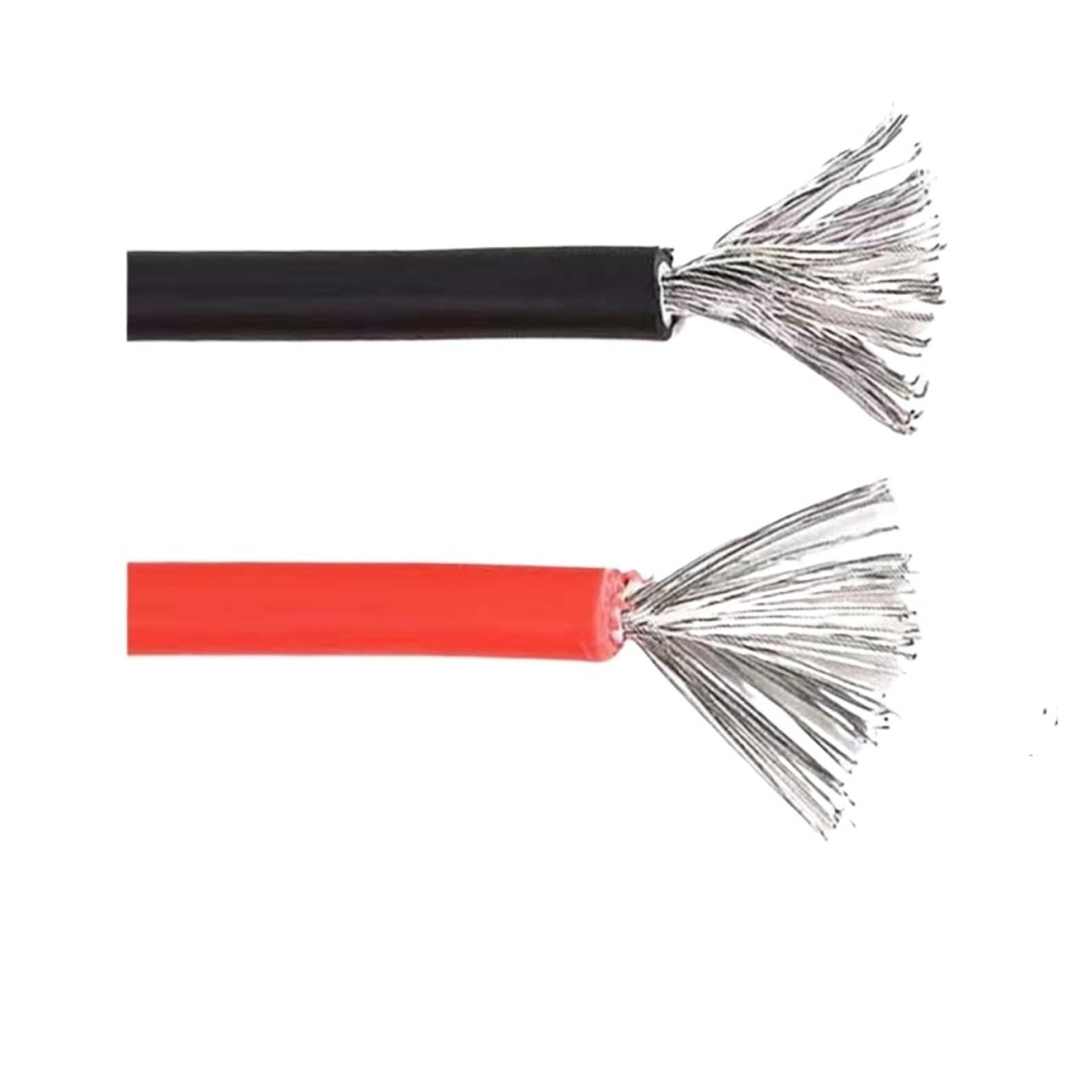 1/2 Szt. 1/5/10m Miękki Drut Silikonowy Cynowana Miedź 14 12 10 8 6 4 AWG Kabel Elektryczny Do Falownika Baterii Słonecznej(Red Black,8 AWG 1m)