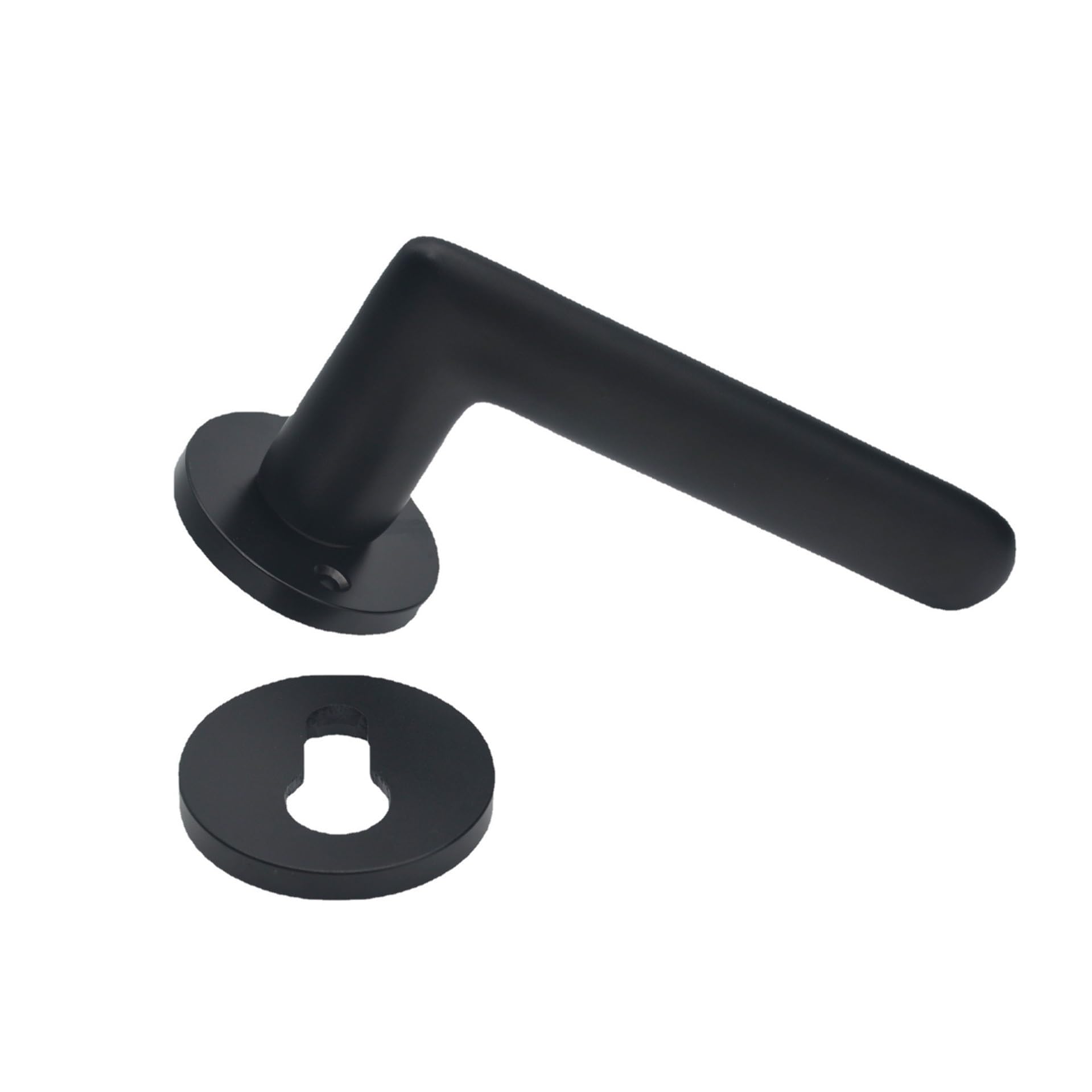 Aluminio Espacial Cerradura con Manija Silencioso | Estilo Nórdico for Dormitorio Puerta de Madera(Model A Black 4558 lock body)