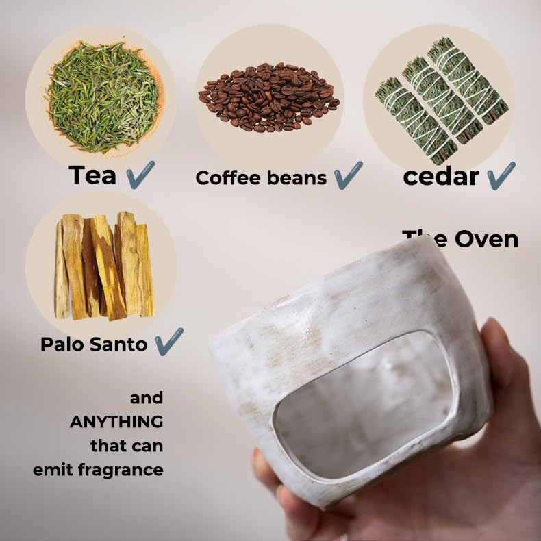 Quemador de cera cerámico para aromaterapia blanco miniatura 6