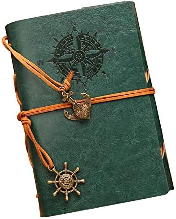 Yolandabecool Vintage Retro Leather Cover Journal Jotter Diary Notebook (Green)