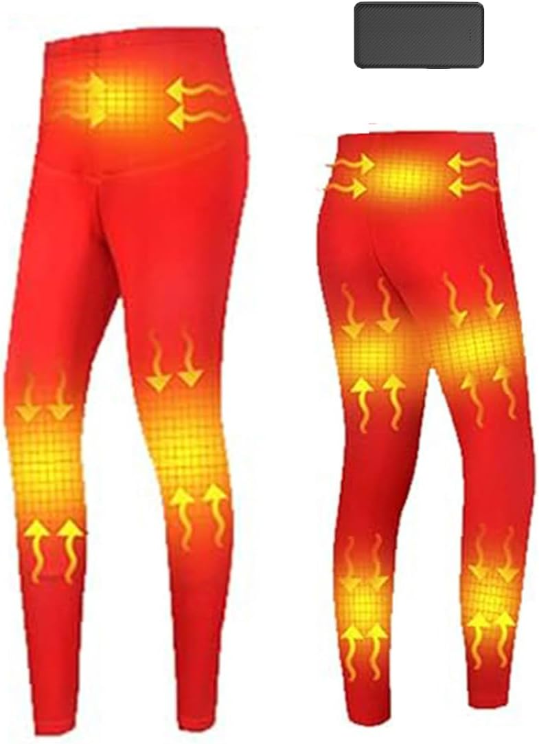 USB Electric Thermal Underwears Pant with 3 Gear Temperature, Washable 8 Areas Heating Underwears Bottom for Skiing