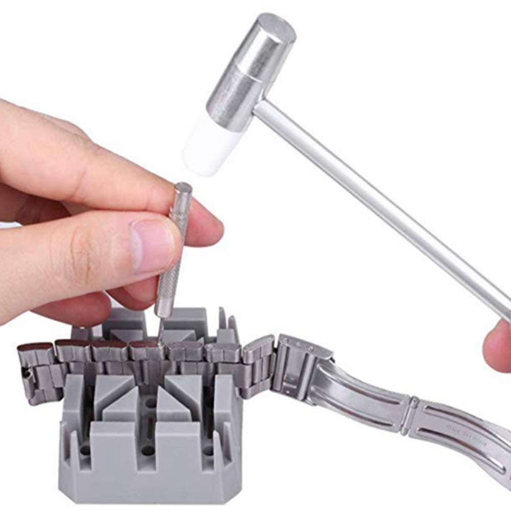 AGAATI Kit de reparación de Relojes, Juego de Herramientas de Pasador de Enlace de Correa de Reloj con paño de Limpieza, Kit de Herramientas de reemplazo de Pilas de Reloj para reparación de Relojes