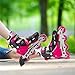 New Bounce Adjustable Inline Skates for Kids - 4 Wheel Blades Roller Skates for Girls, Teens, and Young Adults, Outdoor Rollerskates for Beginners & Advanced | Pink (Small (12-2 US))