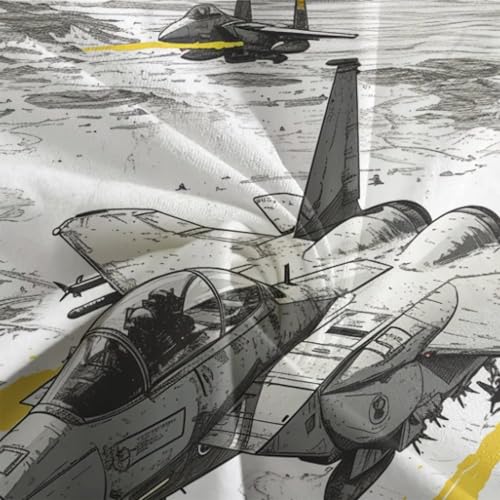 Parure de lit microfibre avions de combat 3D avec housse de couette double 200x200cm respirante