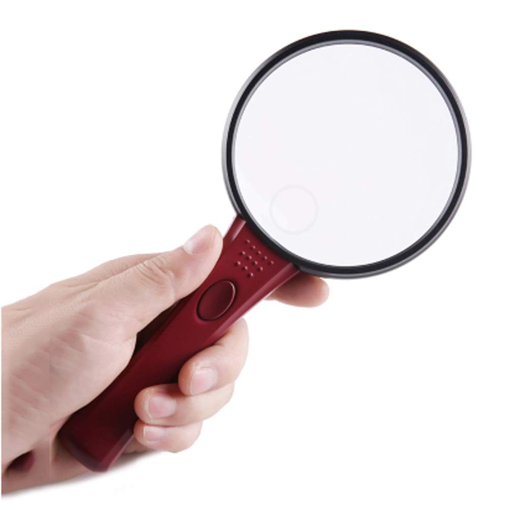 Lupa Extragrande 4X con 4 Luces LED Brillantes y Lente de Zoom, [Mejorada] Nivel de Brillo Ajustable, Lupa iluminada para Lectura, Ojos pequeños, Personas Mayores y Pasatiempos.