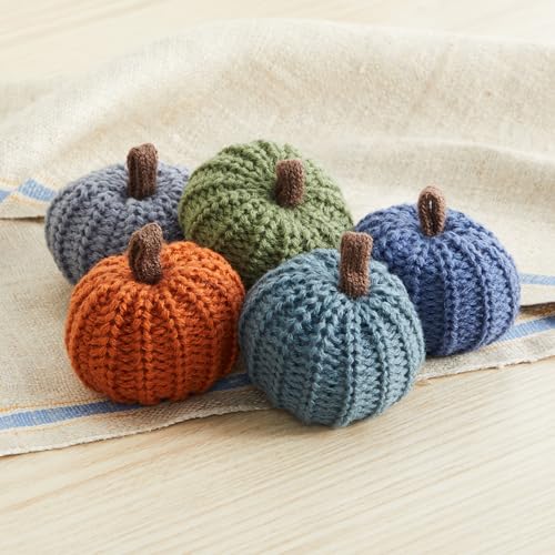 Image of Mini Knit Pumpkins Set of 12, Warm Pumpkin Colors (Mini Assorted Set 12) | Bowl Fillers, Shelf Decor Accent, Fall Wedding Centerpiece, Hostess Gift