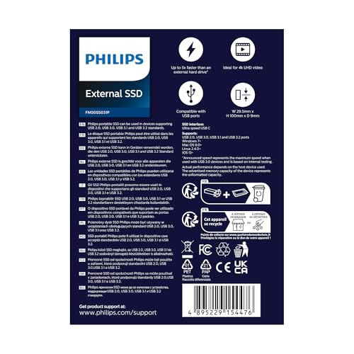 SSD Externo Philips 500GB con velocidad de lectura de 540 MB/s 3