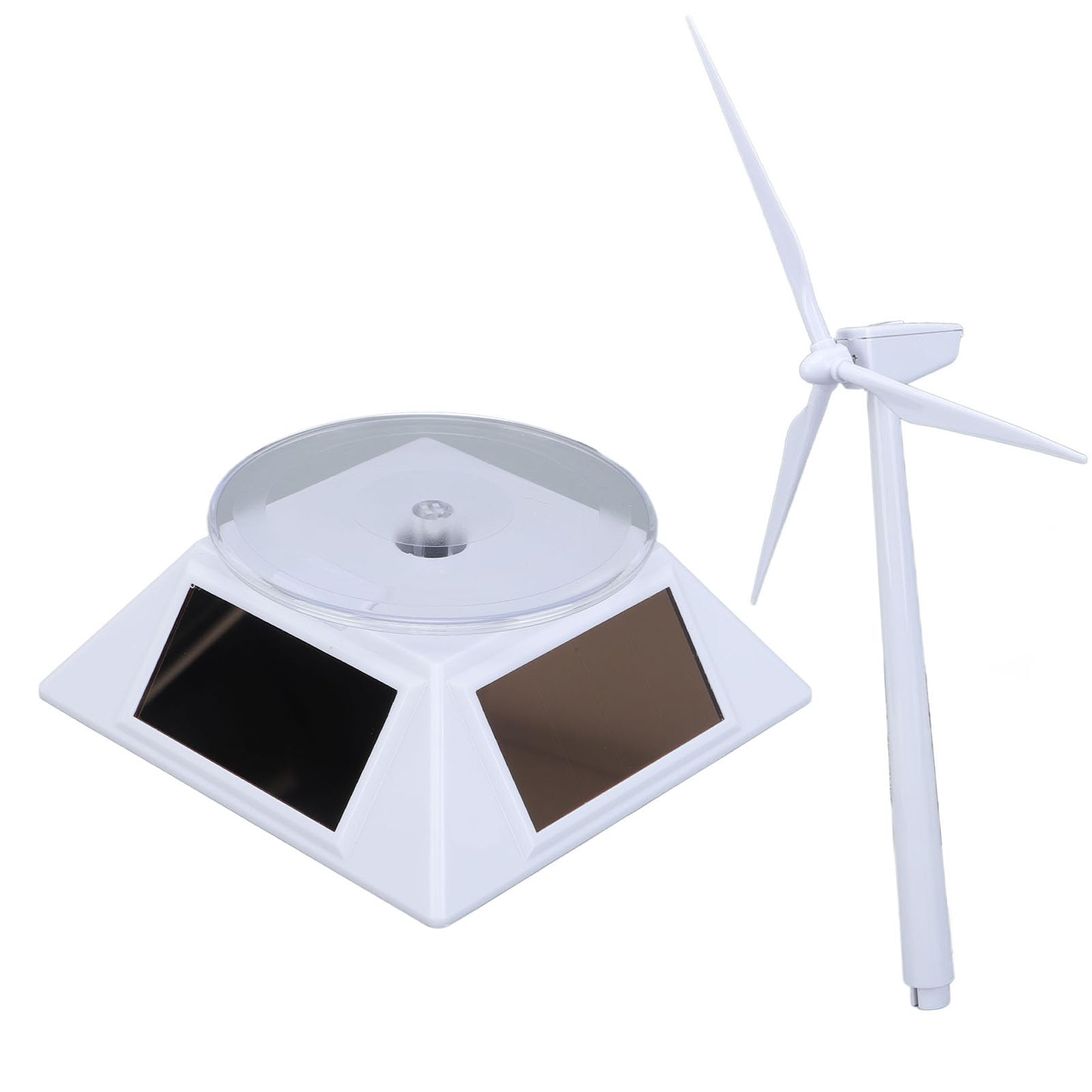 lvifloae Mini Solar Energy Wind Mill Toy Educational Decorative Dual Use White Solar Wind Toy Kids Toy for Decorative Item Or Teaching Tools