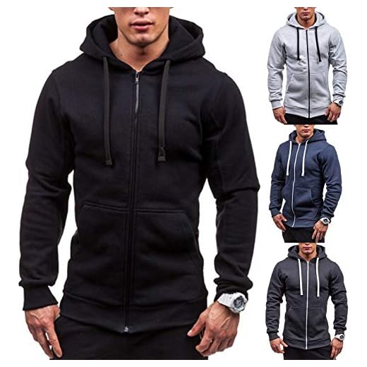 2024 Sweat à Capuche Homme Zippé Manches Longues Grande Taille Veste à Capuche Cardigan Homme Pas Cher Capuche Sportswear Sweat Décontracté Couleur Unie Sweat avec Poche
