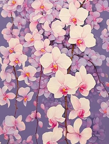 Diamond painting orchidée 5D kit complet adulte 30x40cm DIY broderie
