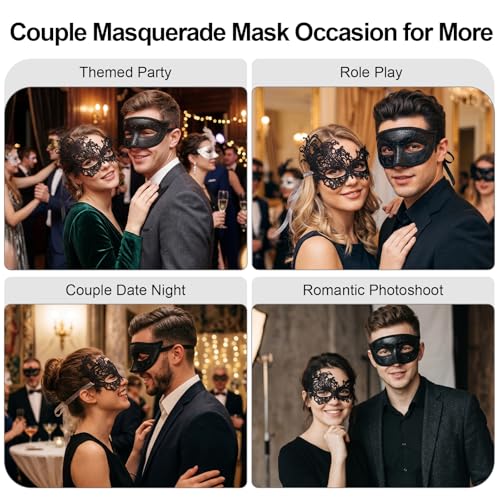 Image of Exlinonline Lace Masquerade Mask Elastic,Fit for Adult,Soft Gentle Material,Specially For Costume,Thememed Party