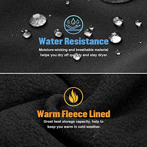 Wespornow Skihose Herren Thermohose Softshellhose: Wasserdicht Winterhose Gefüttert Schneehose mit Fleece-Futter für Ski & Snowboard (Schwarz, M)