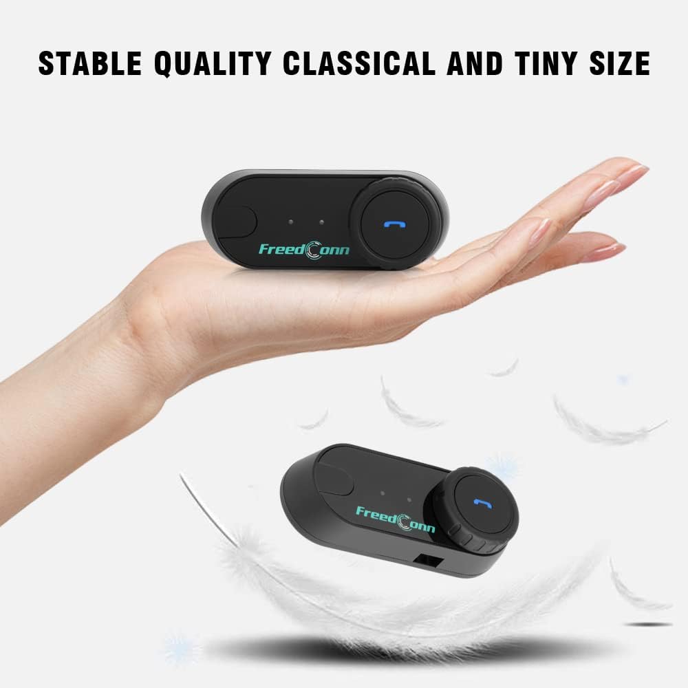 Motorcycle Helmet Bluetooth Intercom Interphone Headset headphones Kit, FreedConn T-COMVB for 2 or 3 riders /MP3 player/GPS/FM radio/Hands Free (1Pack)