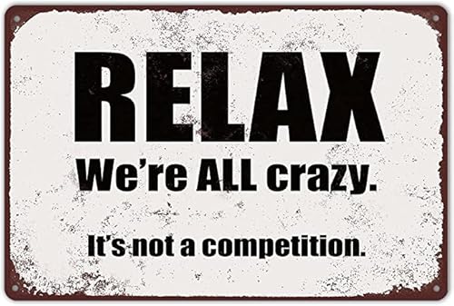 Relax We're All Crazy It's Not a Compettion �A���~�j�E���ό󃁃^���T�C�� �u���L�Ŕ� �Ǒ��� �V�z�j�� �M�t�g 8X12�C���`