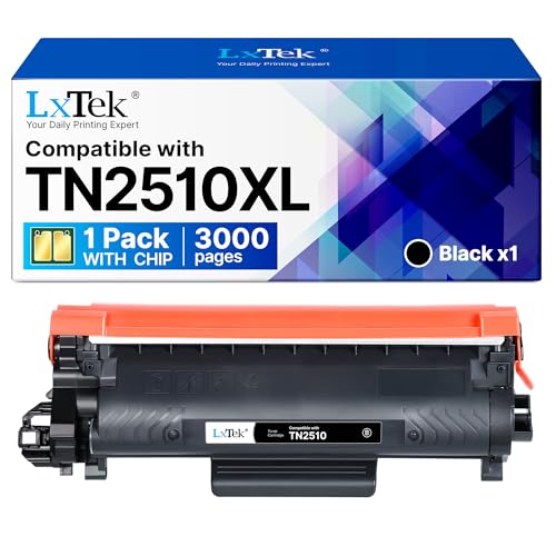 LxTek TN2510XL TN2510 für Brother TN2510 Toner Kompatibel für Brother MFC-L2800DW Toner 2510 TN 2510 TN-2510 TN 2510 XL für MFC-L2860DWE MFC-L2827DW MFC-L2835DW DCP-L2620DW (1er-Pack, Schwarz)