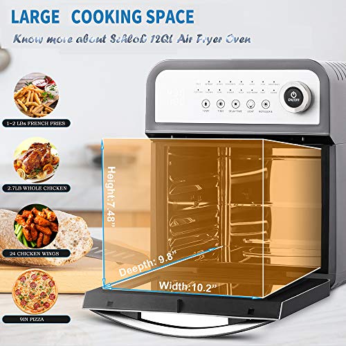 Schloß Gaf12 Air Fryer Multifunction Toaster Oven Combo For Family With Baking Accessories And Recipe, 12Qt, Gray #TOP3