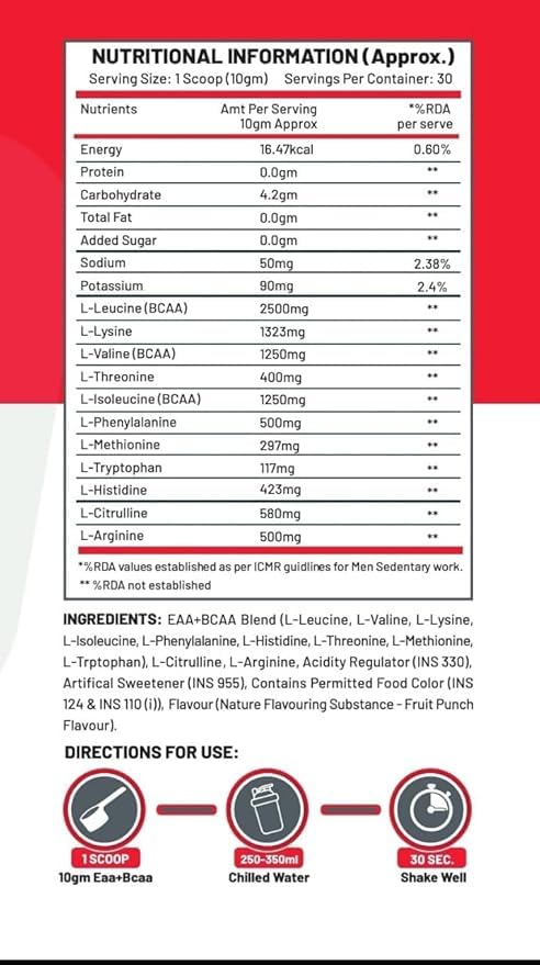 Image of C9 NUTRITION BCAA + EAA Powder | Sugar Free Workout Muscle Recovery & Endurance Drink with 5000mg BCAA, 9000mg EAA, 500 mg L-Arginine | Amino Acid Supplements (30 Servings, Watermelon Flavour)
