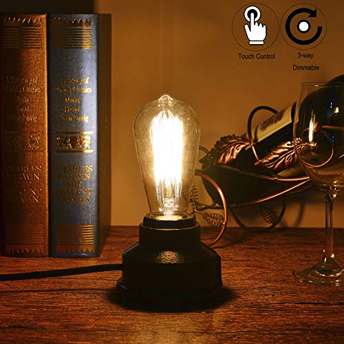 Legelite Industrial Desk Lamp, Small Table Lamps For Bedside Table, Nightstand Edison Bulb Lamp For Bedroom (Touch Control Table Lamp) #TOP1