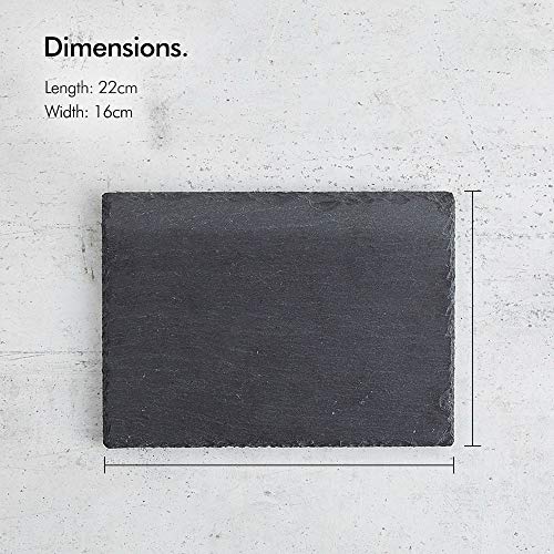 VonShef Leiplaten 6-delige set - serveerplaten kaasplanken tapas dienblad - borden van 100% natuurlijke leisteen - 22 x 16 cm - ideaal voor het serveren van tapas, gebak, kaas en nog veel meer! - Image 5