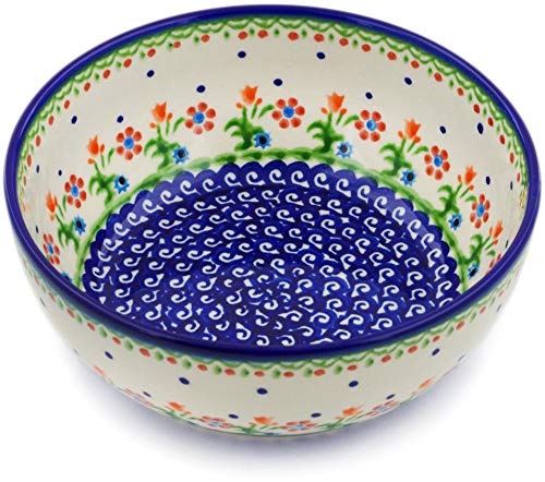 Polish Pottery Bowl 7-inch (Spring Flowers Theme)