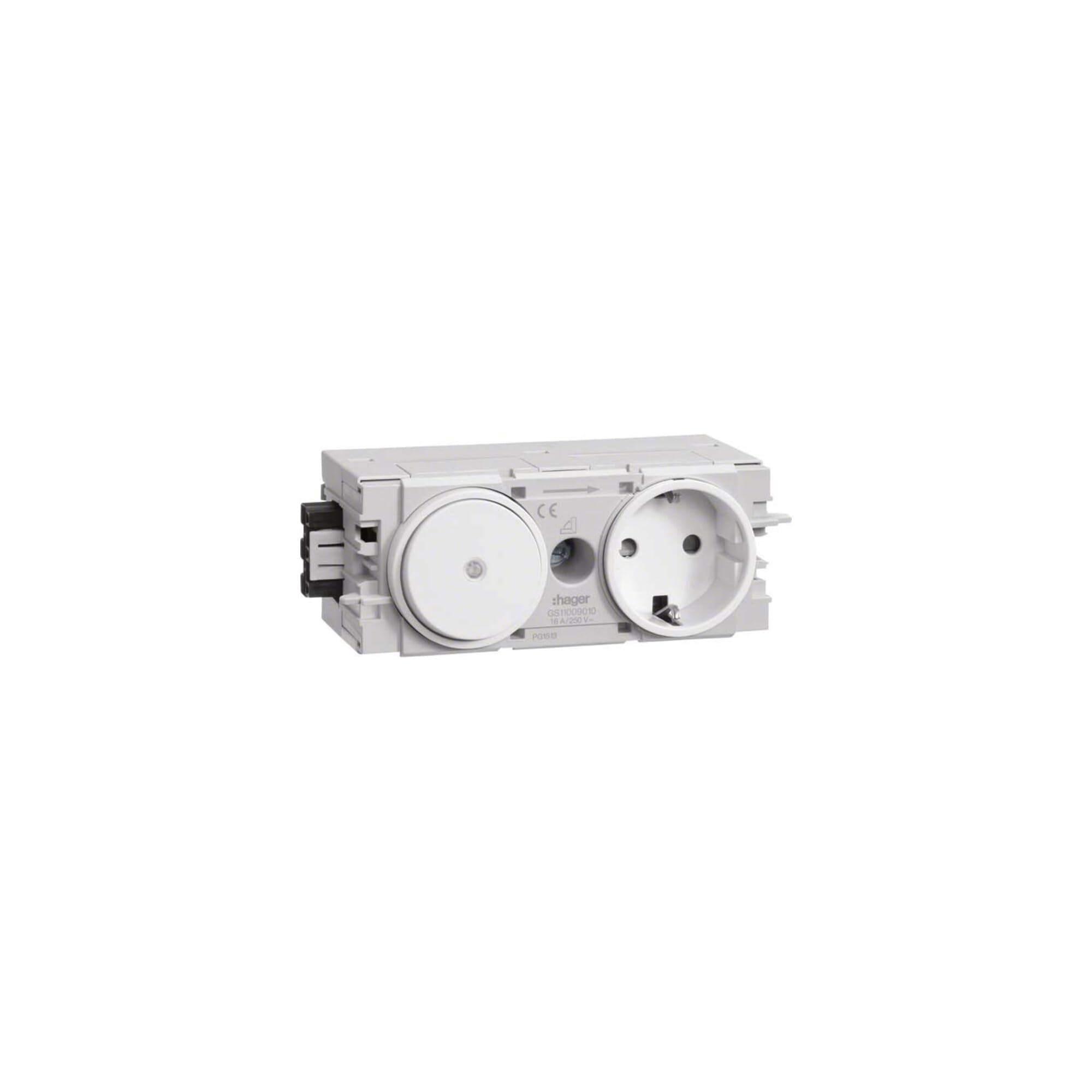 Presa + interruttore profilo C, vws - Combinazione interruttore/presa a muro