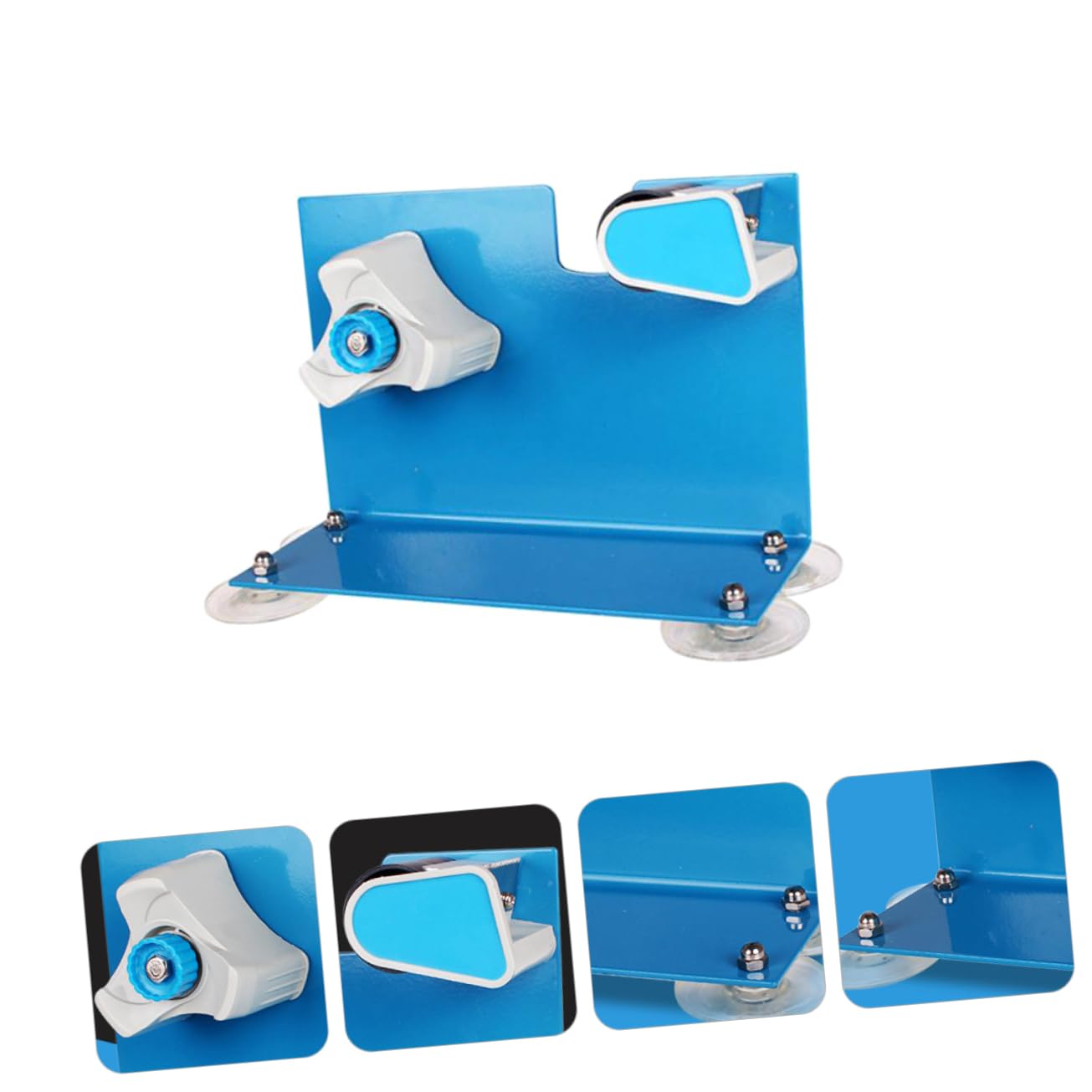Dispenser Nastro Adesivo da Tavolo Taglierina Blu in Ferro e Plastico