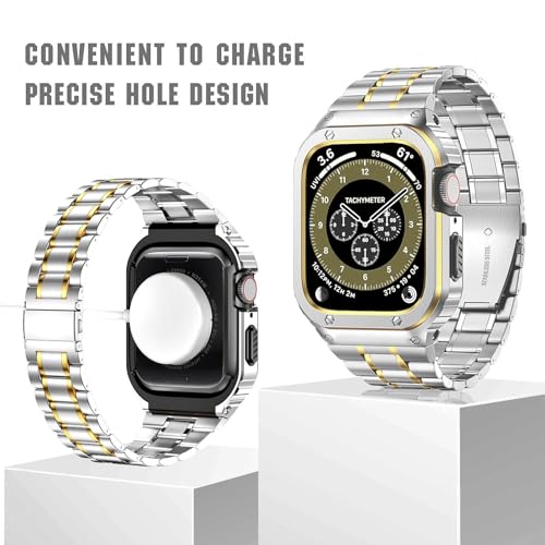 Image of MioHHR Stainless Steel Band with Case for Apple Watch Bands 41mm /40mm /38mm