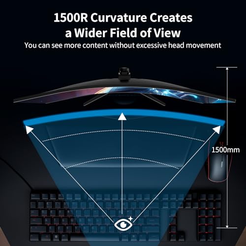 undefined SANSUI 34-Inch Curved Gaming Monitor UWQHD 3440 x 1440 165Hz Curved 1500R - PIP/PBP, 1ms(MPRT), HDR, 300nits, sRGB 125%, DCI-P3 95%,FreeSync,HDMI x2,DP1.4 x2 (ES-G34C5 DP Cable Included) の商品画像 7