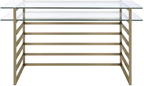 Miniatura 4 de ACME Furniture Shona escritorio oro antiguo y vidrio transparente