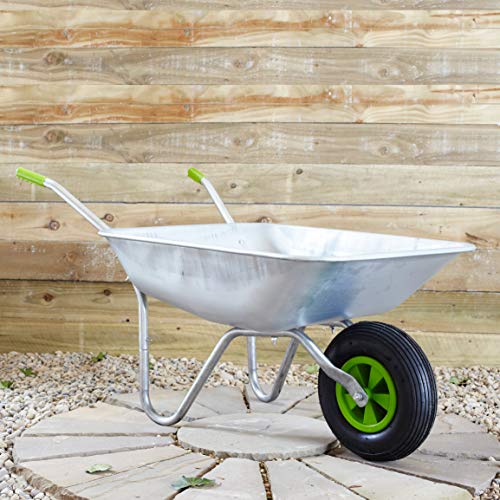 Neo-Wheelbarrow-Home-Garden-Cart-Galvanised-with-Pneumatic-Tyre-65L