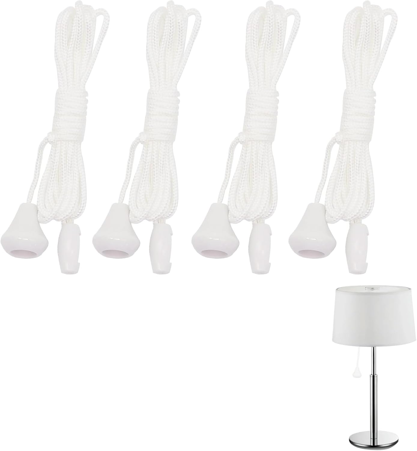FASTFX 4 Pcs Nylon Pull Cord Light Switch Bathroom Light Pull Cord
