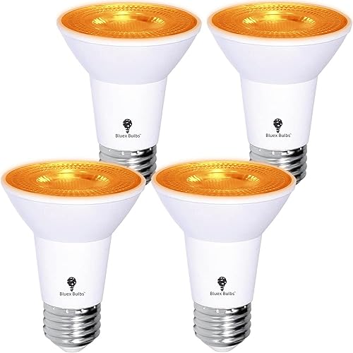 PAR20 - Paquete de 4 bombillas LED negras, 10 W (equivalente a 100 vatios) E26 nivel de bombilla negra 385-400 nm, pintura corporal, bombilla LED