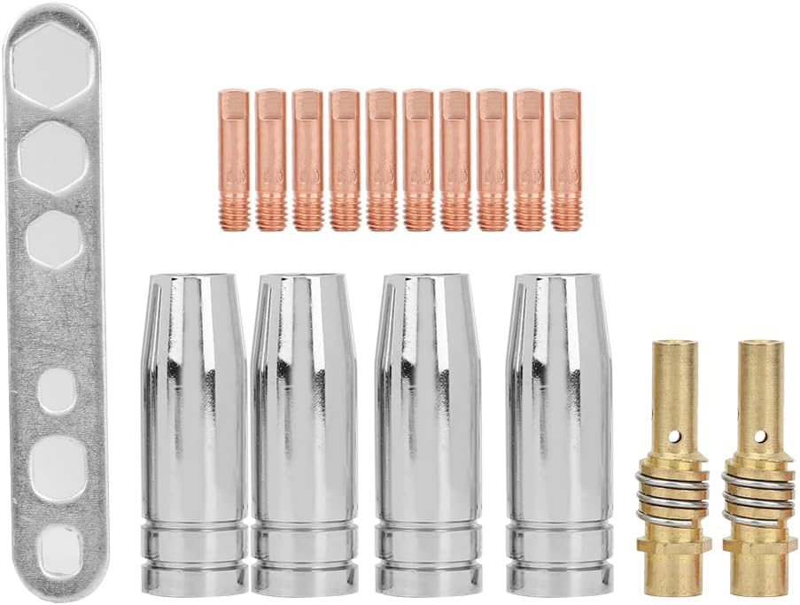 15AK MIG Welding Torch Accessories, MIG Tip Holder Practical Copper Professional for Welding Torch(17pcs)