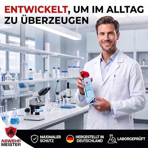 ABWEHR MEISTER ORIGINAL ByeBye Silberfisch-Spray 2.0 [500 ml] mit insektizidfreier AM-Formel, Silberfische bekämpfen & gegen Papierfische, erreicht jedes Versteck dank integrierter Sprühlanze