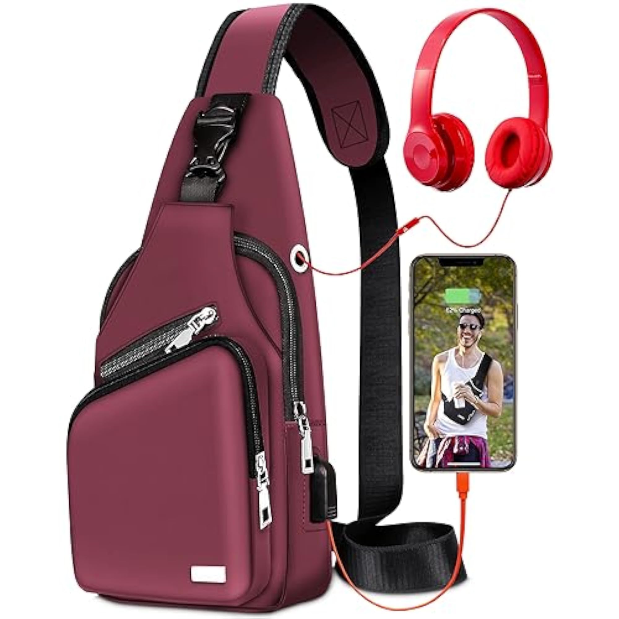 Waterproof Sling Bag, Crossbody Backpack for Men and Women