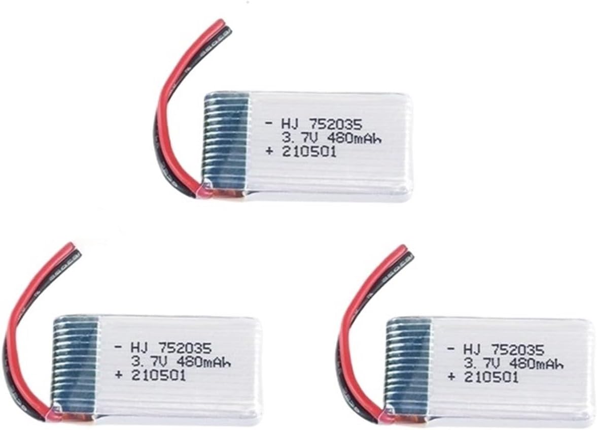 1/2/3/5pcs H31 Battery 3.7V 480mAh Rechargeable Battery For H107 H31 KY101 E33C E33 RC Drone Spare Parts(Green)