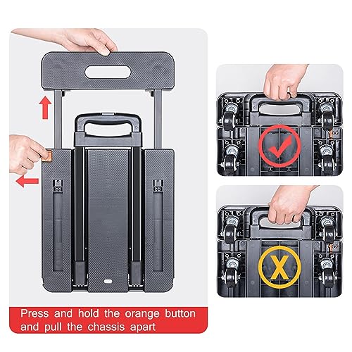 Carretilla plegable con 6 ruedas giratorias para carga pesada miniatura 6