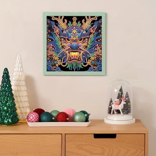 Image of Tontut Diamond Painting Kit for Adult Beginners, Chinese Dragon 5D Special Diamond DIY Crystal Rhinestone Crafts for Home Wall Decoration